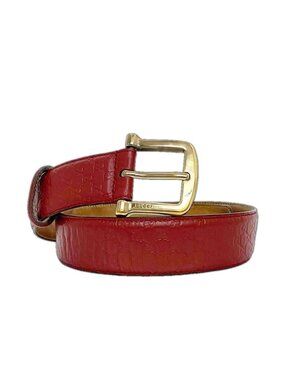 Gucci Belt Red Striped Waist 40 mm Leather